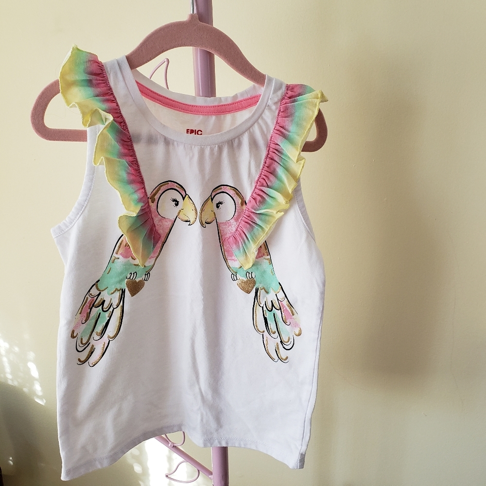 Girls Ruffled Graphic Tank Top Epic Threads brand
